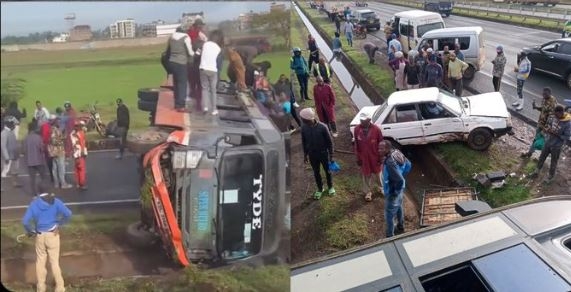 Super Metro matatu involved in accident on Thika Road