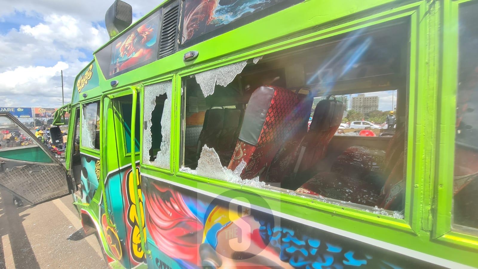 [PHOTOS] Riders stone matatu after accident