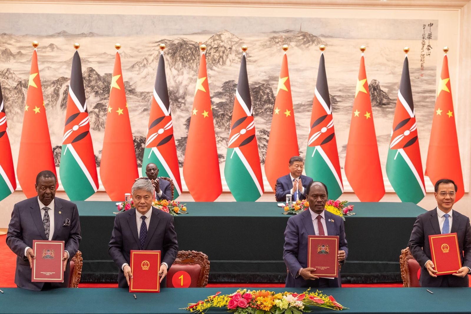 Ruto, Xi Jinping  witness signing of  'win-win' agreements