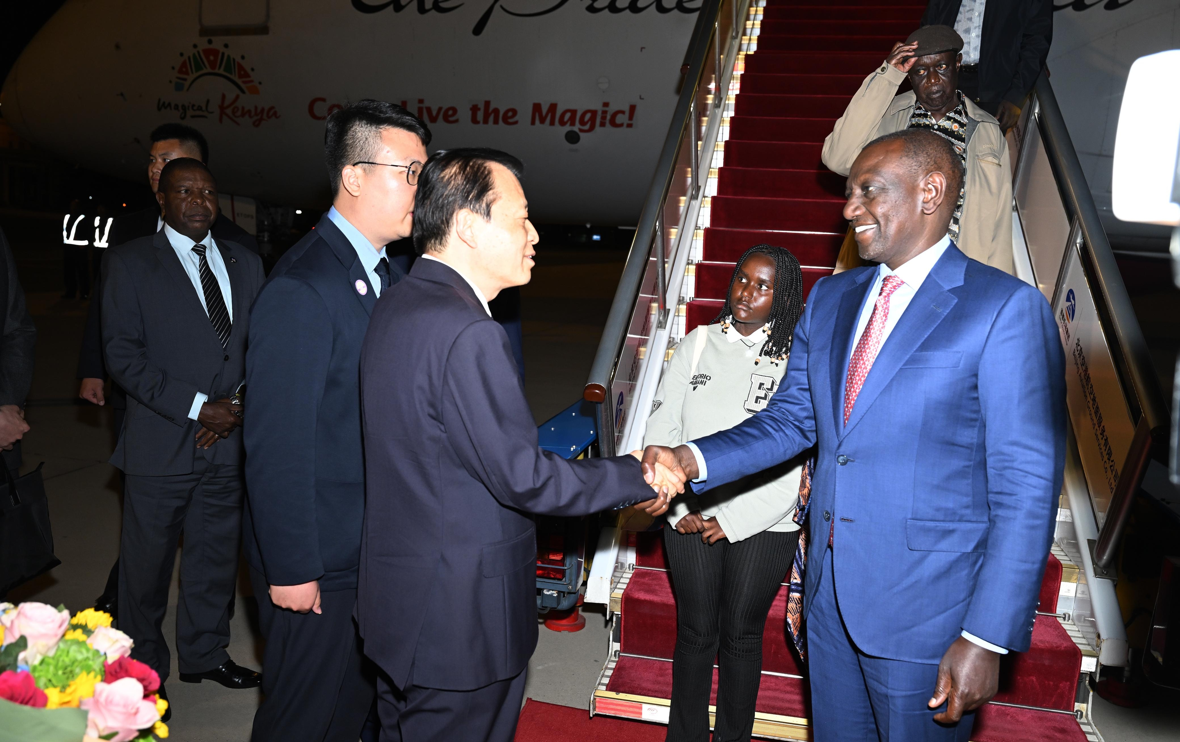 Ruto arrives in Beijing for 5-day state visit in China