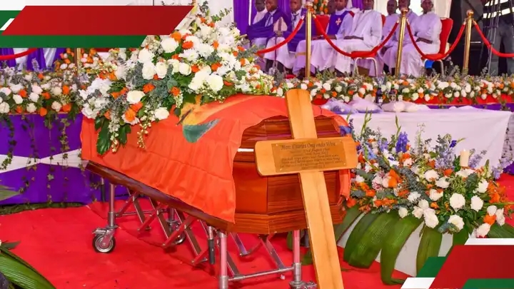 Final wish: Were casket draped in ODM colours