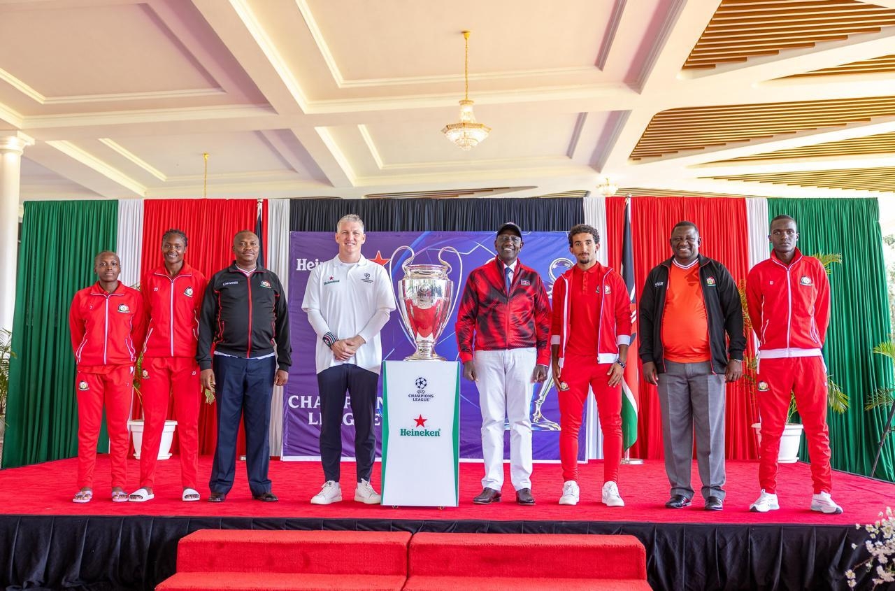 PHOTOS: Ruto receives UEFA Champions League Trophy