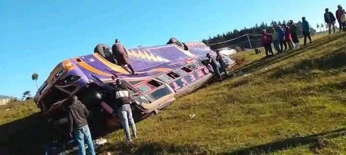 Dozens injured after bus headed for Nairobi overturns