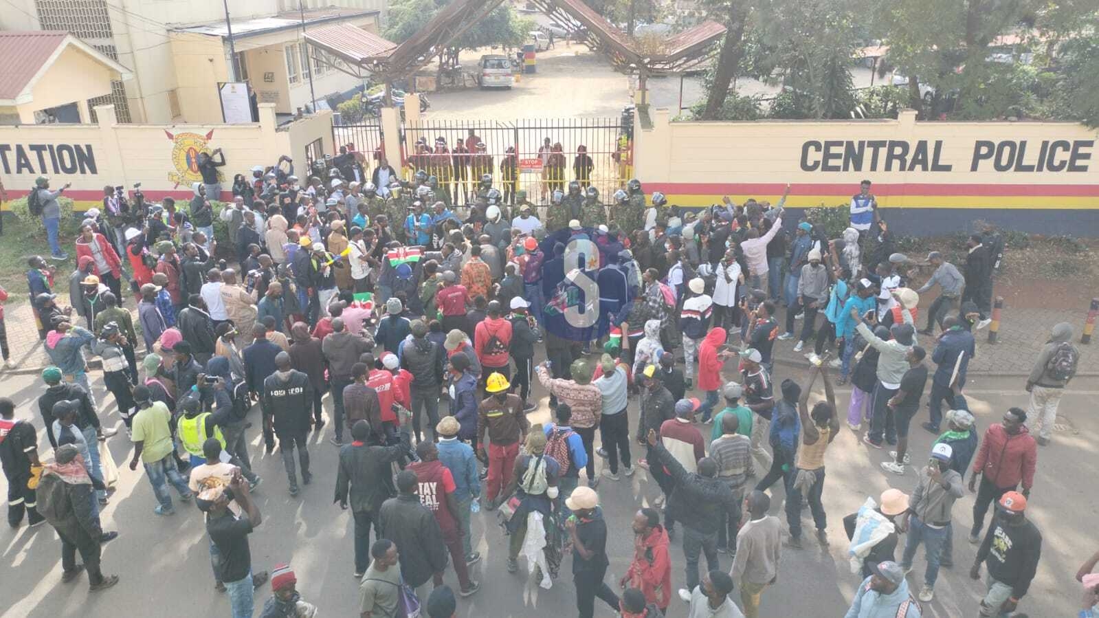 Tear gas lobbed as crowd gather at Central Police
