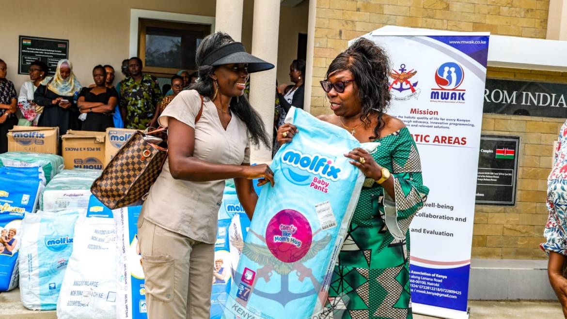 Military Wives Association distributes diapers to KDF dependants with special needs