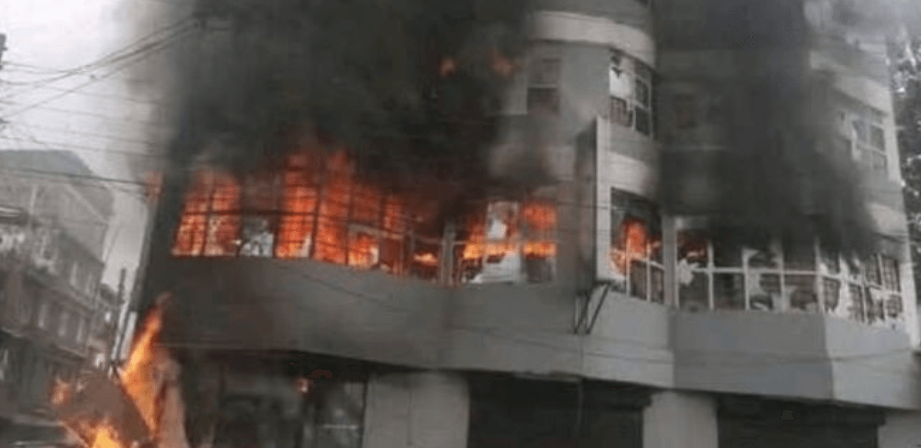 Three arrested over arson attack on Magunas Supermarket