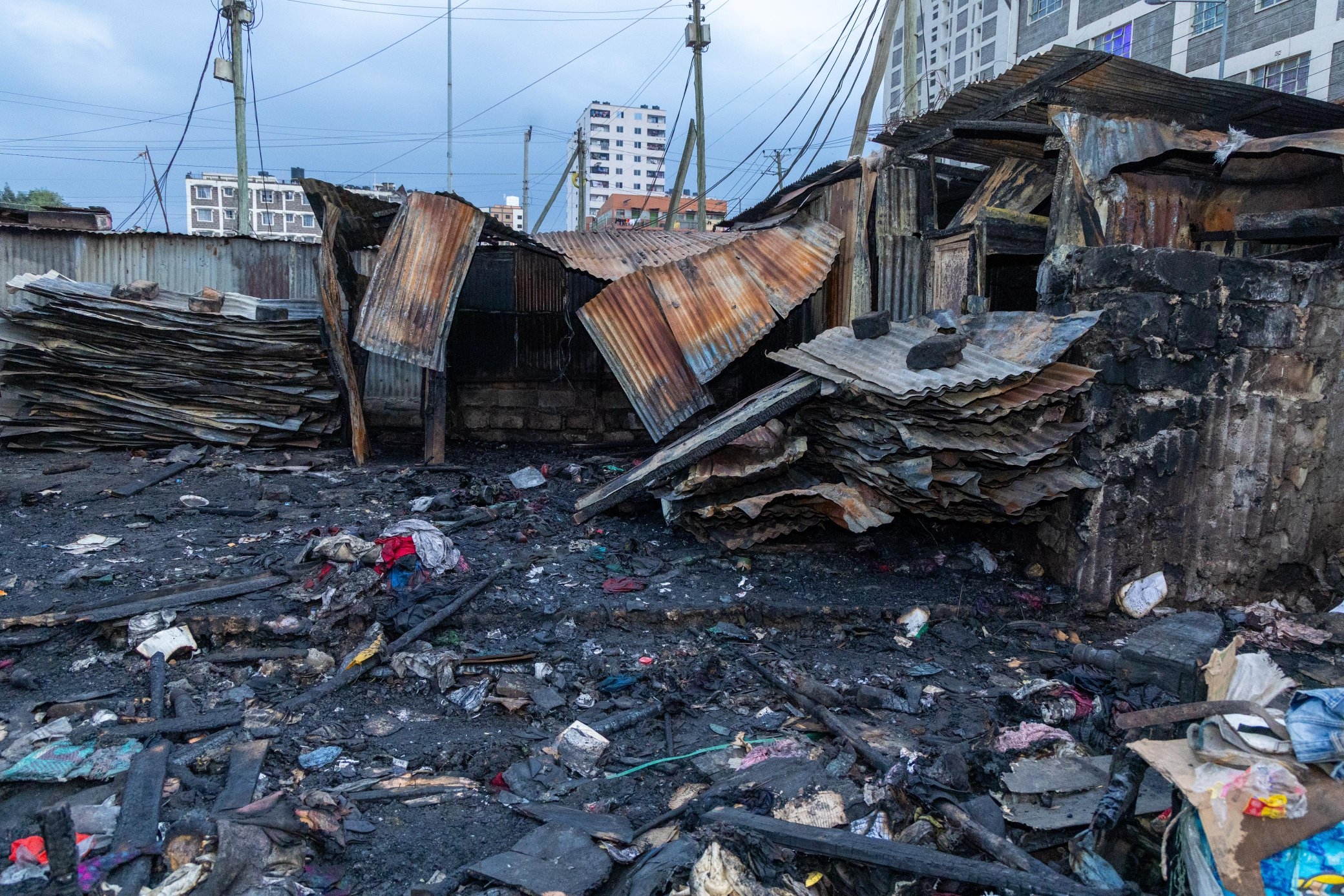 Ruku assesses the aftermath of Kamukunji Sunday fire