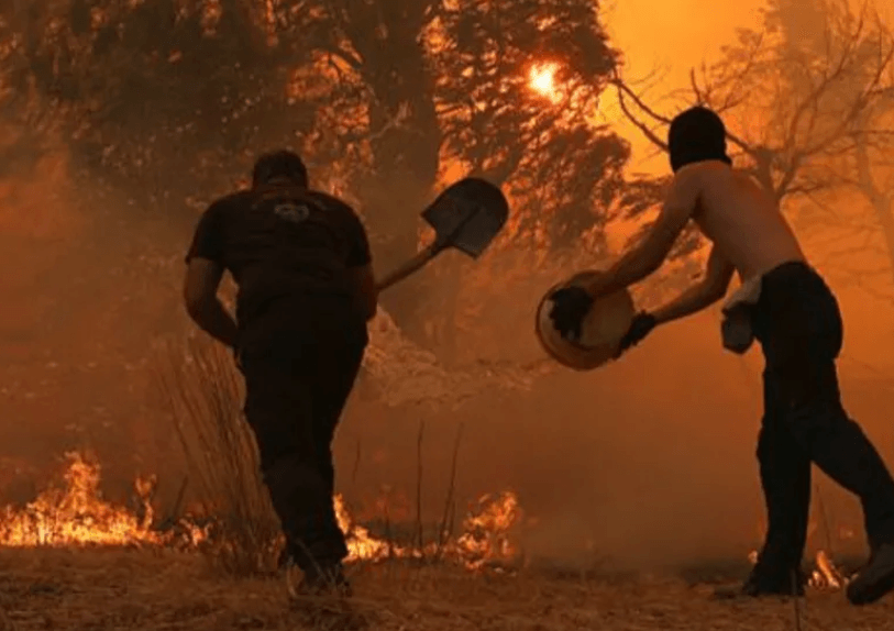 Wildfires rage in Greece as extreme heat persists