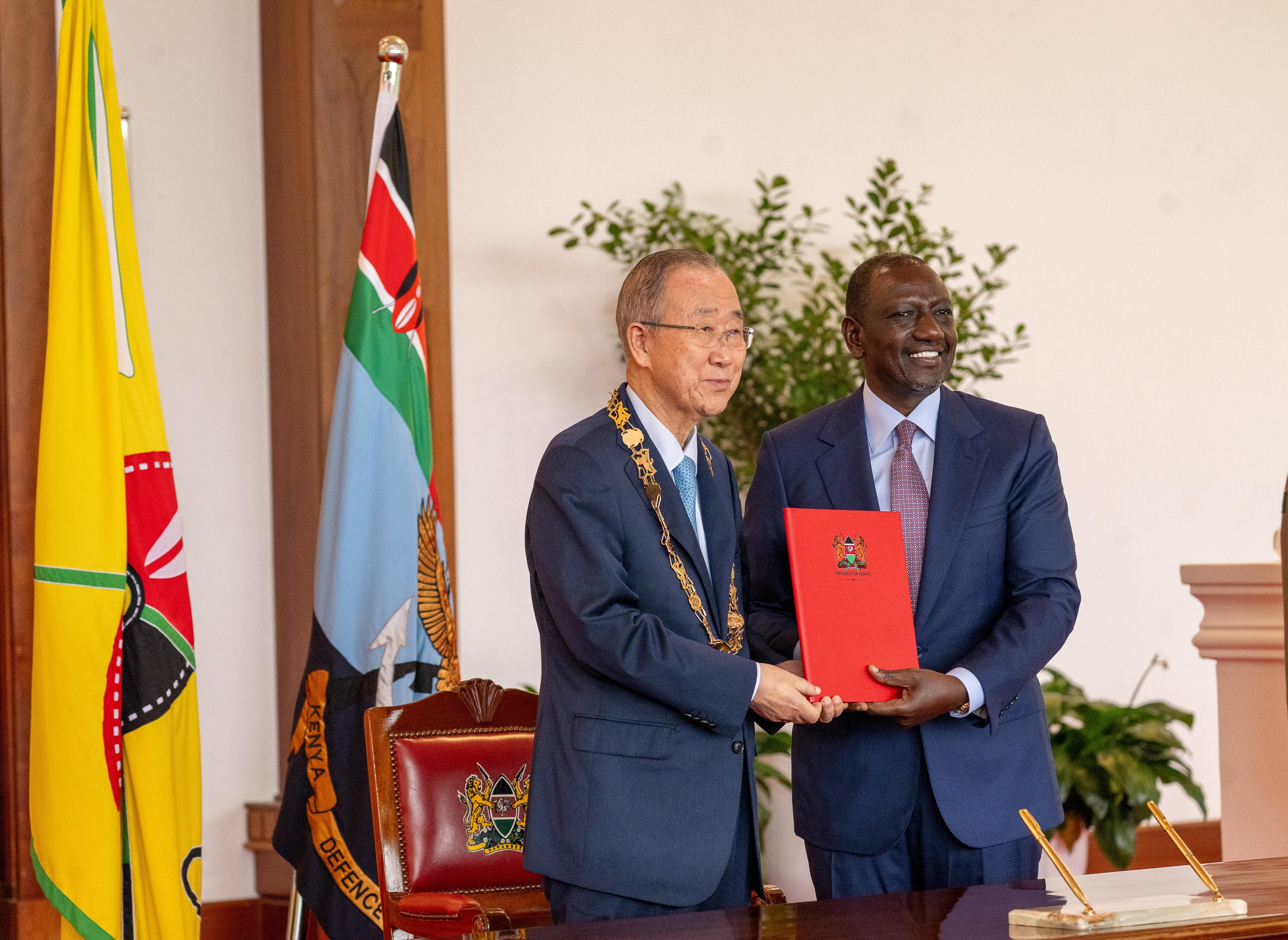 Ruto awards Ban Ki-moon with top state honour