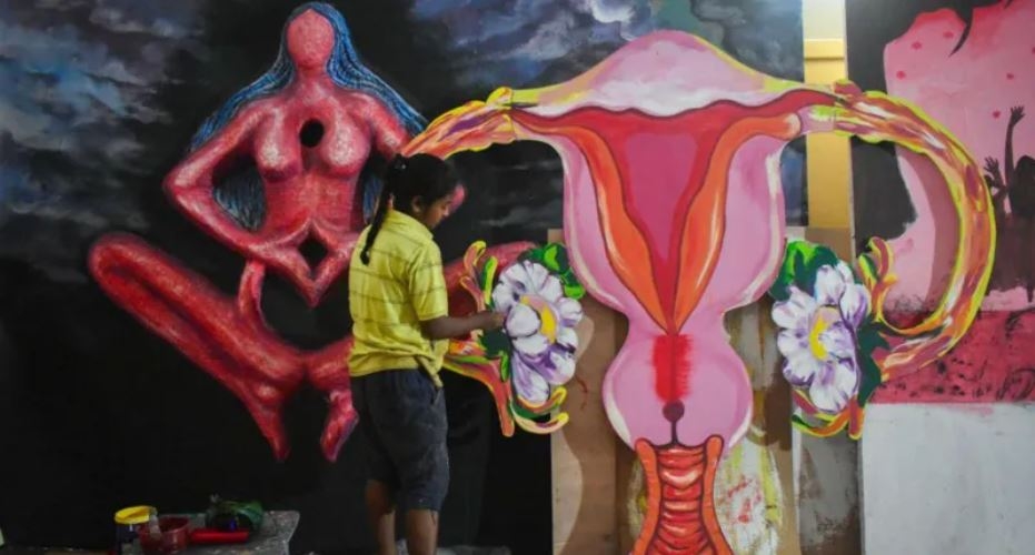 Two arrested after girls stripped for period check