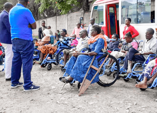 Webuye West residents celebrate wheelchairs, ambulance donations