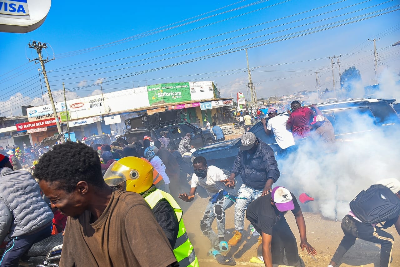 Gachagua allies teargassed during Gilgil rally