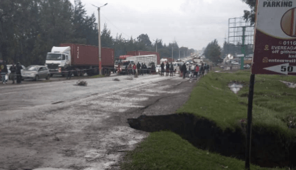 KeNHA cautions motorists on Eveready Roundabout after sinkhole scare