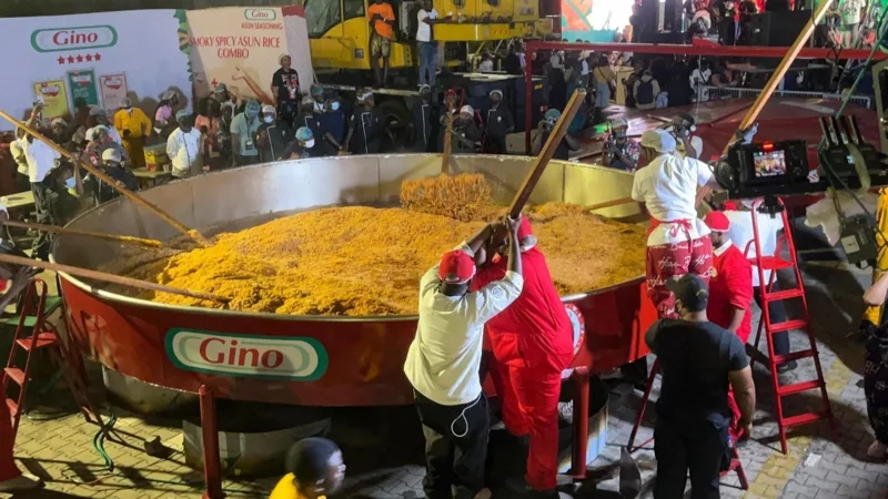 Nigerian chef attempts to make world's largest pot of jollof rice