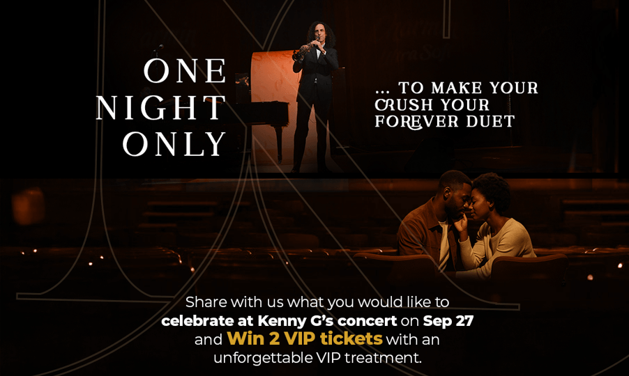 Ticket giveaway: Win 2 VIP tickets to Kenny G's one night only concert