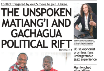 Briefs: Unspoken Matiang'i, Gachagua political rift