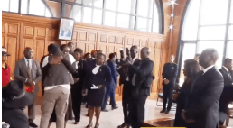 Sombre scenes at JKIA as Winnie, Rosemary mourn father