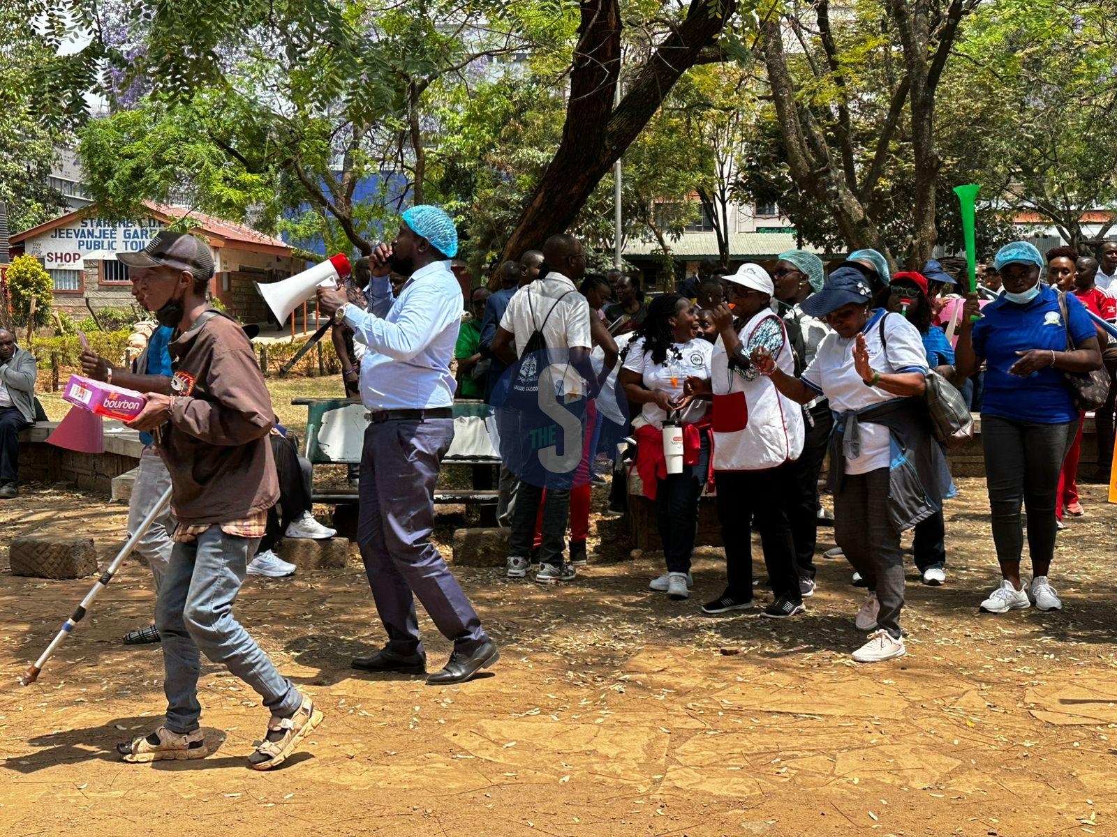 Nairobi health workers stage protest over salaries