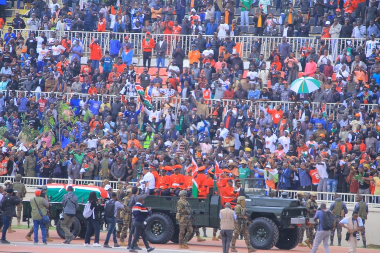 Raila accorded full state honours at Nyayo Stadium