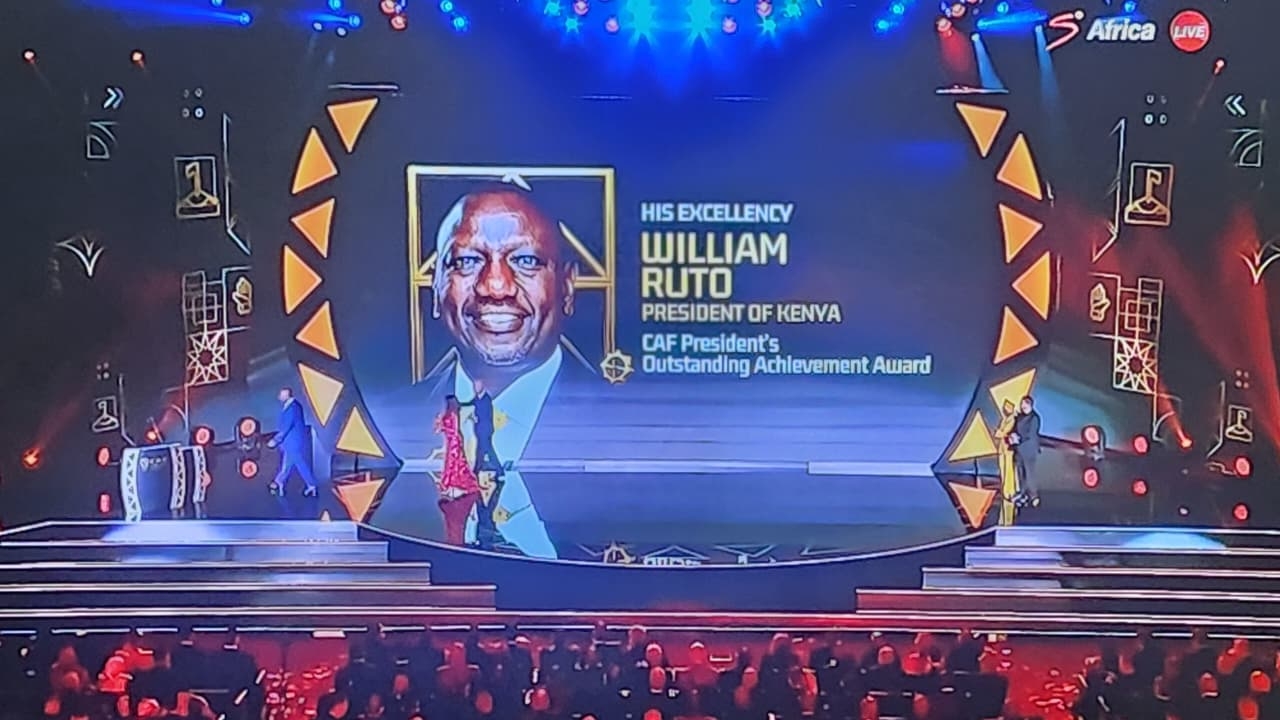 Ruto feted by CAF with Outstanding Achievement Award