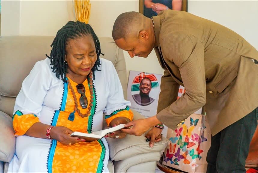 Babu Owino visits Mama Ida in Siaya, gifts her bible