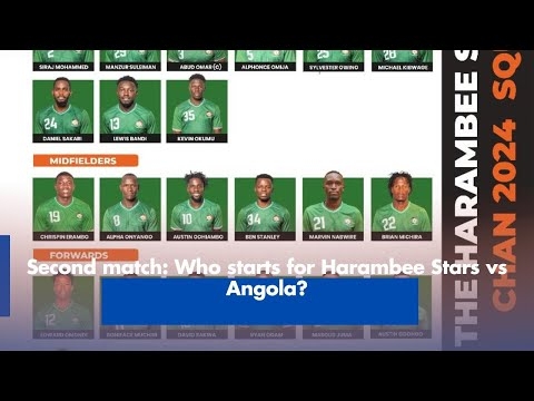 Second match: Who starts for Harambee Stars vs Angola?