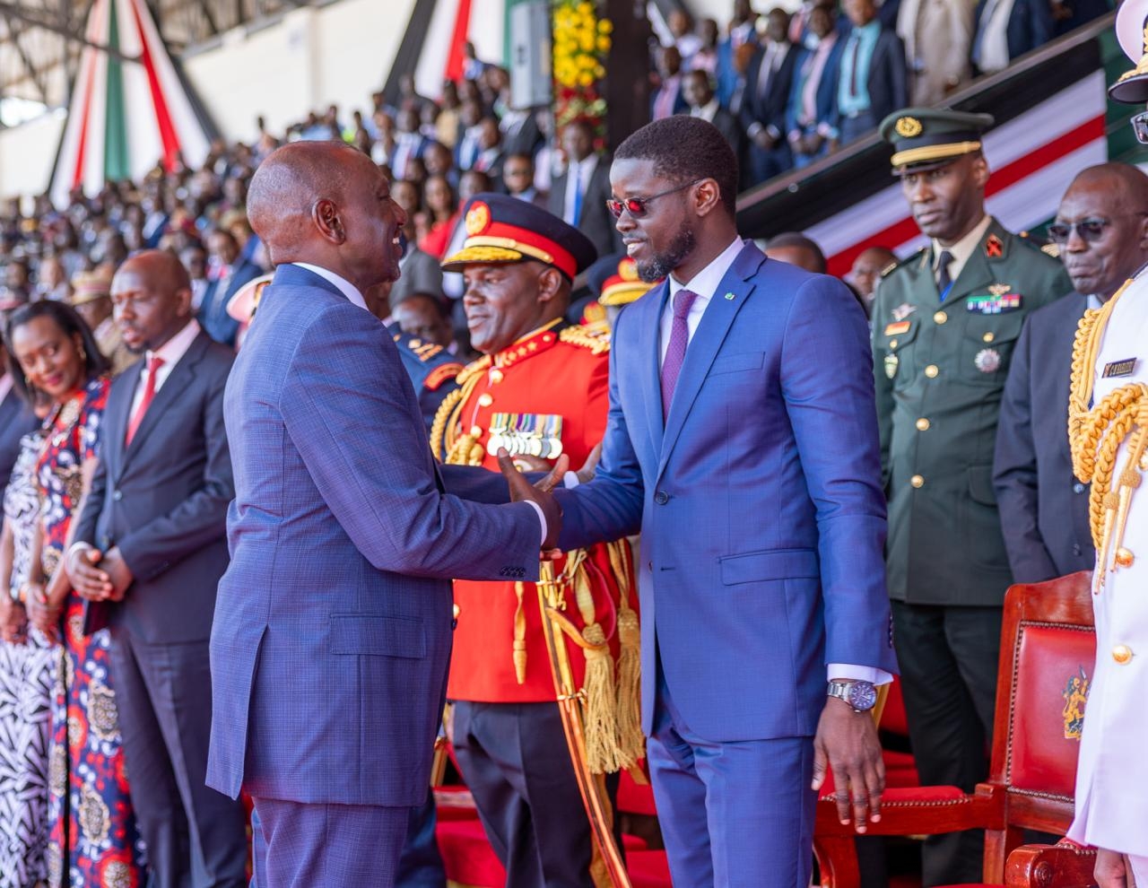 President Diomaye pays tribute to Raila at Mashujaa Day fete
