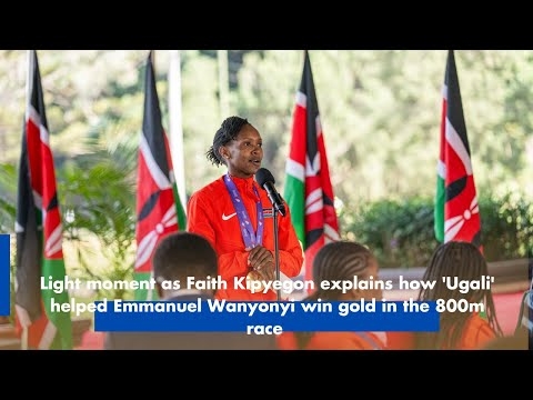 Faith Kipyegon jokes about Emmanuel Wanyonyi’s gold medal meal at the Tokyo