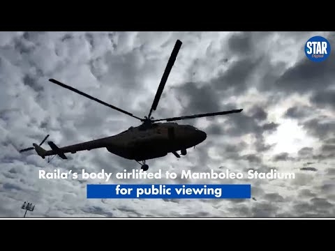 Raila’s body airlifted to Mamboleo Stadium for public viewing
