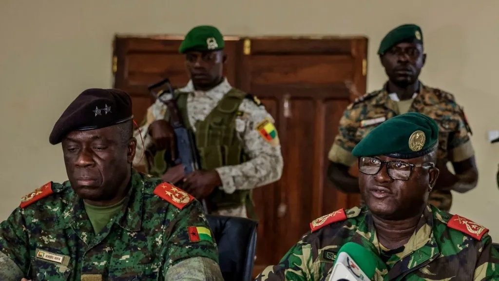 Soldiers seize power in Guinea-Bissau and detain the president