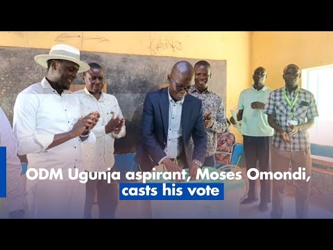 ODM Ugunja aspirant, Moses Omondi, casts his vote
