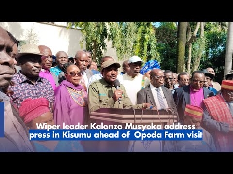 Wiper leader Kalonzo Musyoka address press in Kisumu ahead of Opoda Farm visit