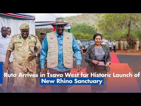 Ruto Arrives in Tsavo West for Historic Launch of New Rhino Sanctuary